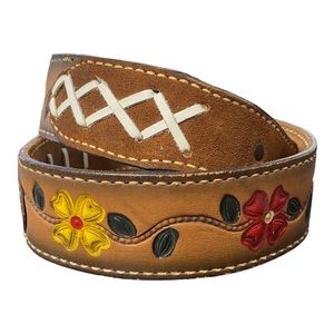 TexTan Genuine Cowhide Hand Tooled Belt